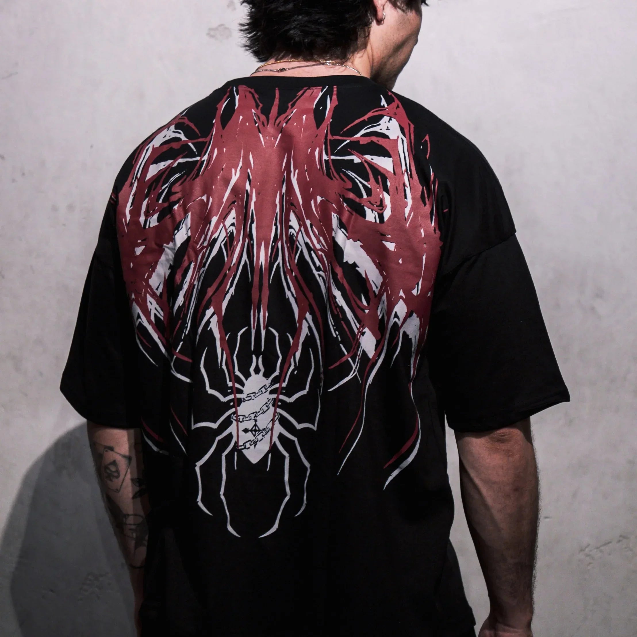 Camiseta Skull Spider Gothic Oversize