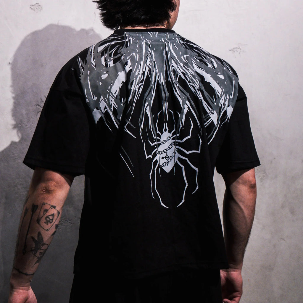 Camiseta Skull Spider Gothic Oversize