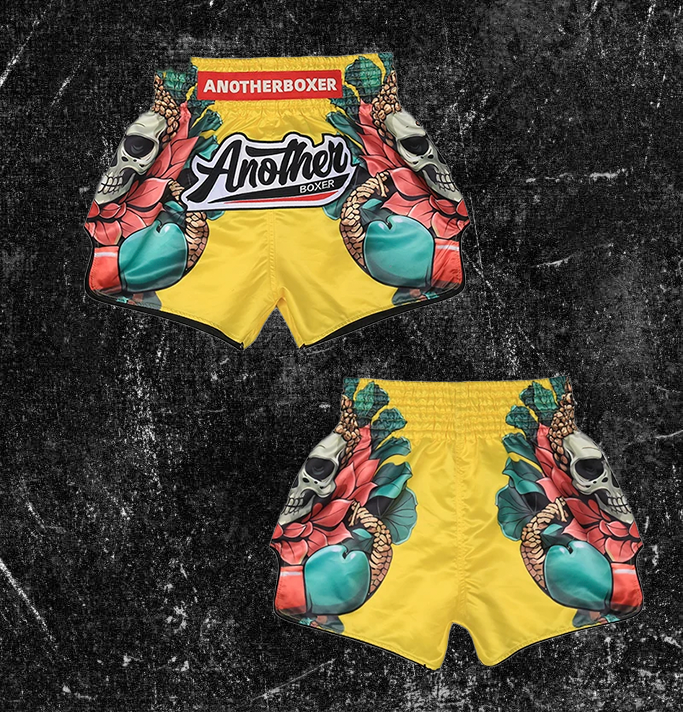 Muay Thai Pants Skull Skeleton Shorts Men