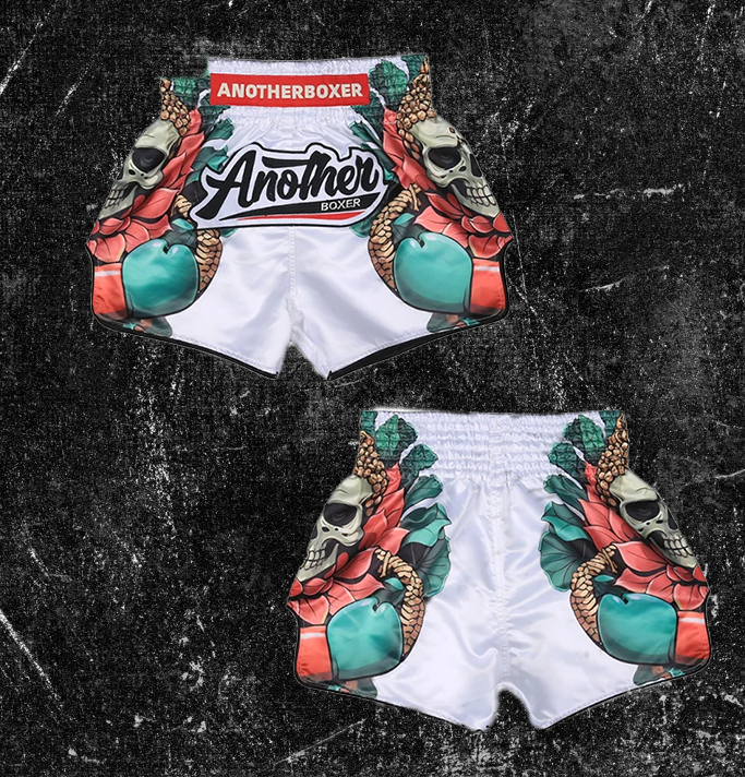 Muay Thai Pants Skull Skeleton Shorts Men
